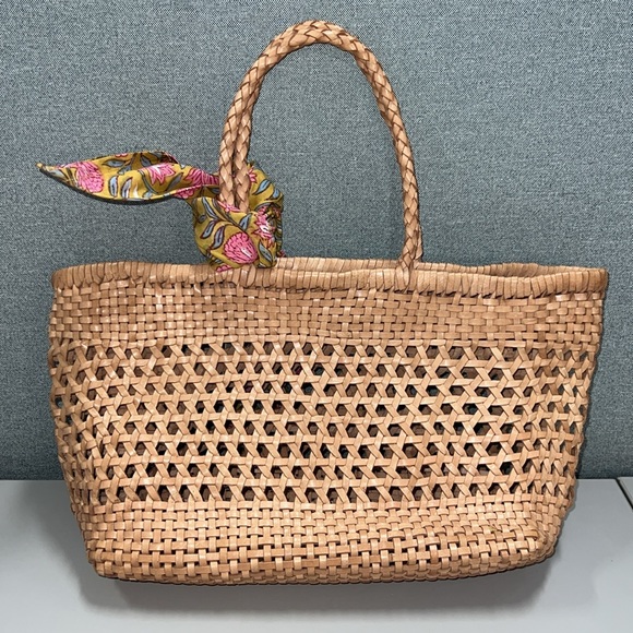 NWT Anthropologie Shira Woven Leather Tote Bag - Picture 8 of 15